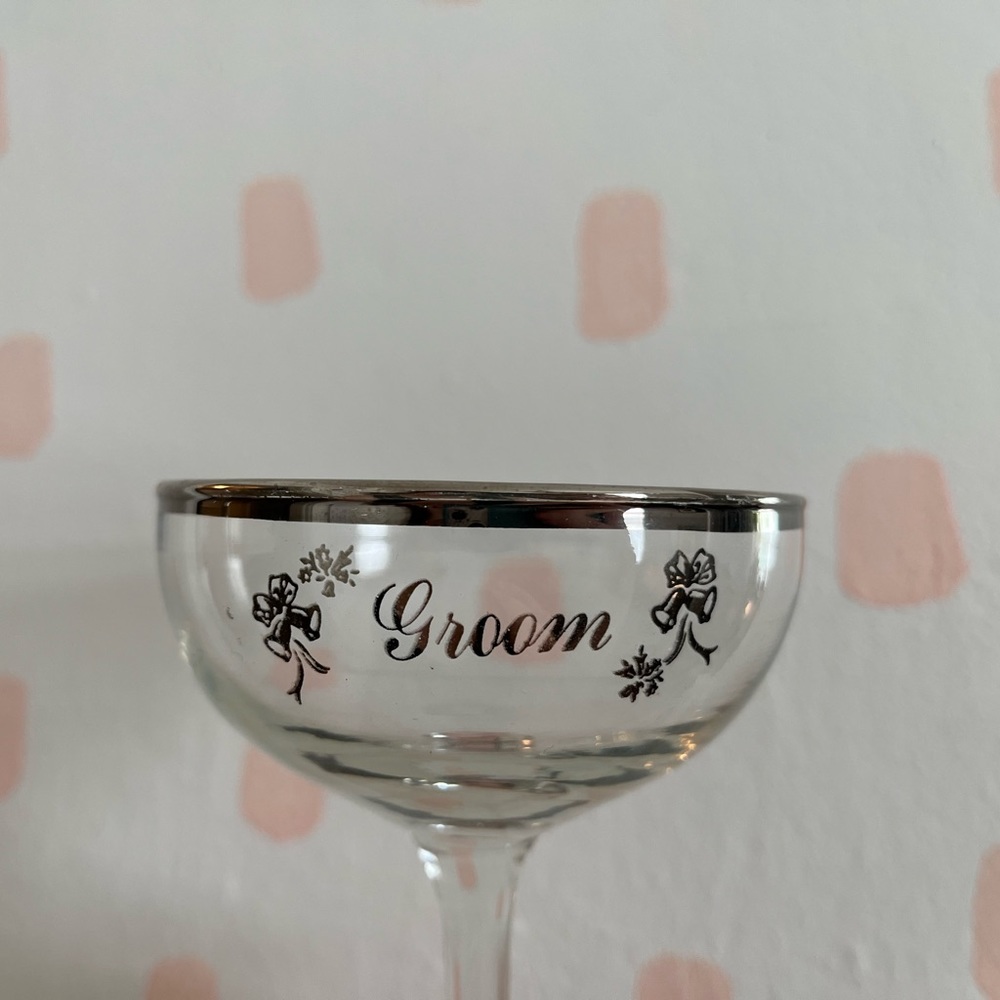 Vintage “Groom” Cocktail Glass